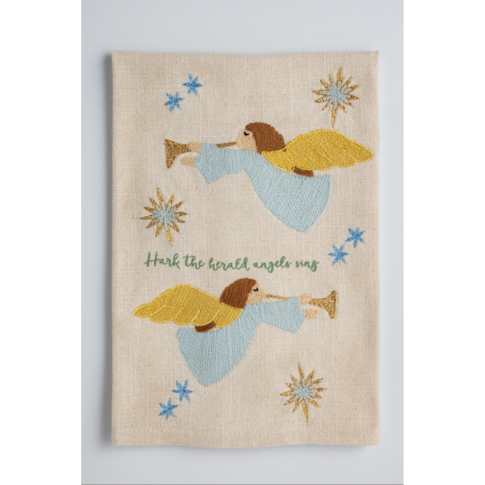Hark the Herald Angels Sing Decorative Embroidered Hand Towel