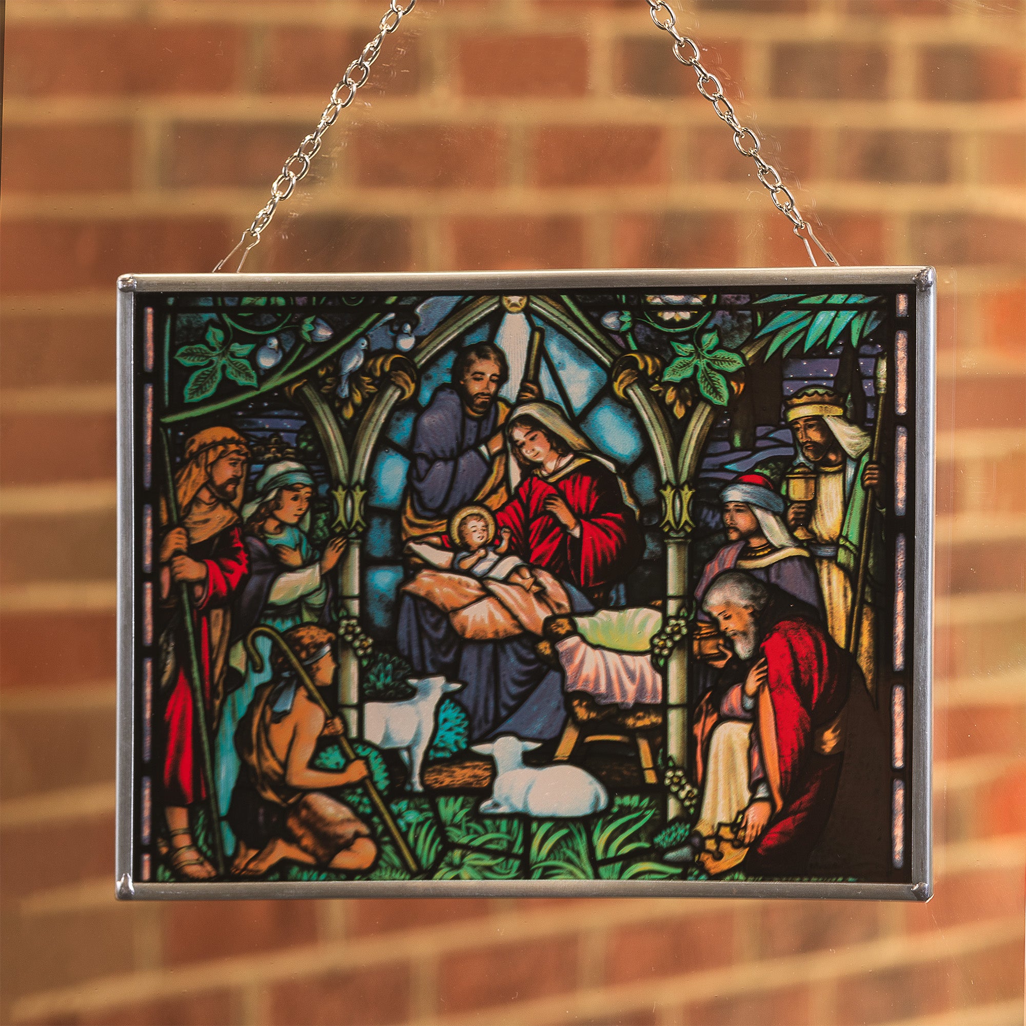 Classic Nativity Stained Glass