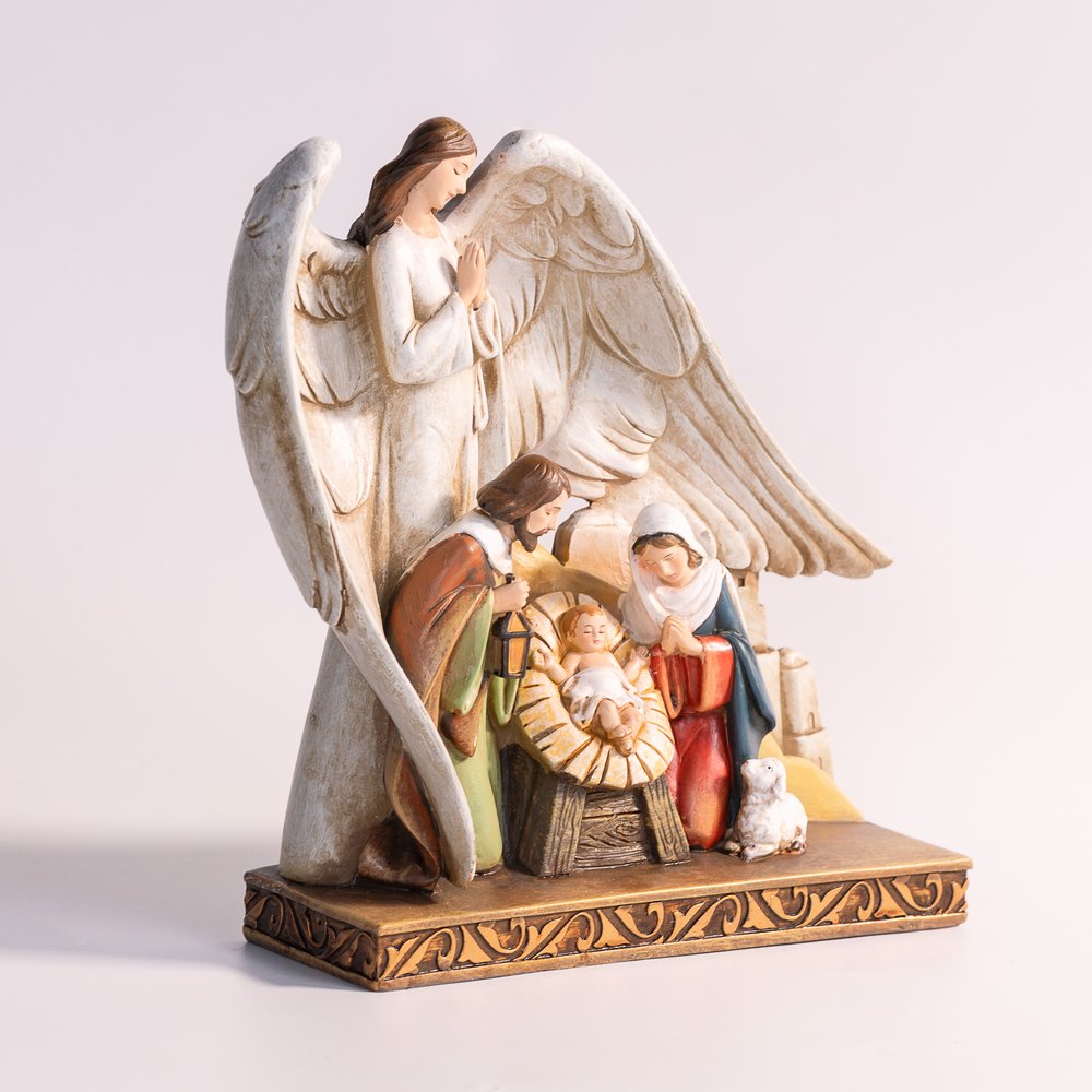 Nativity with Angel Figurine
