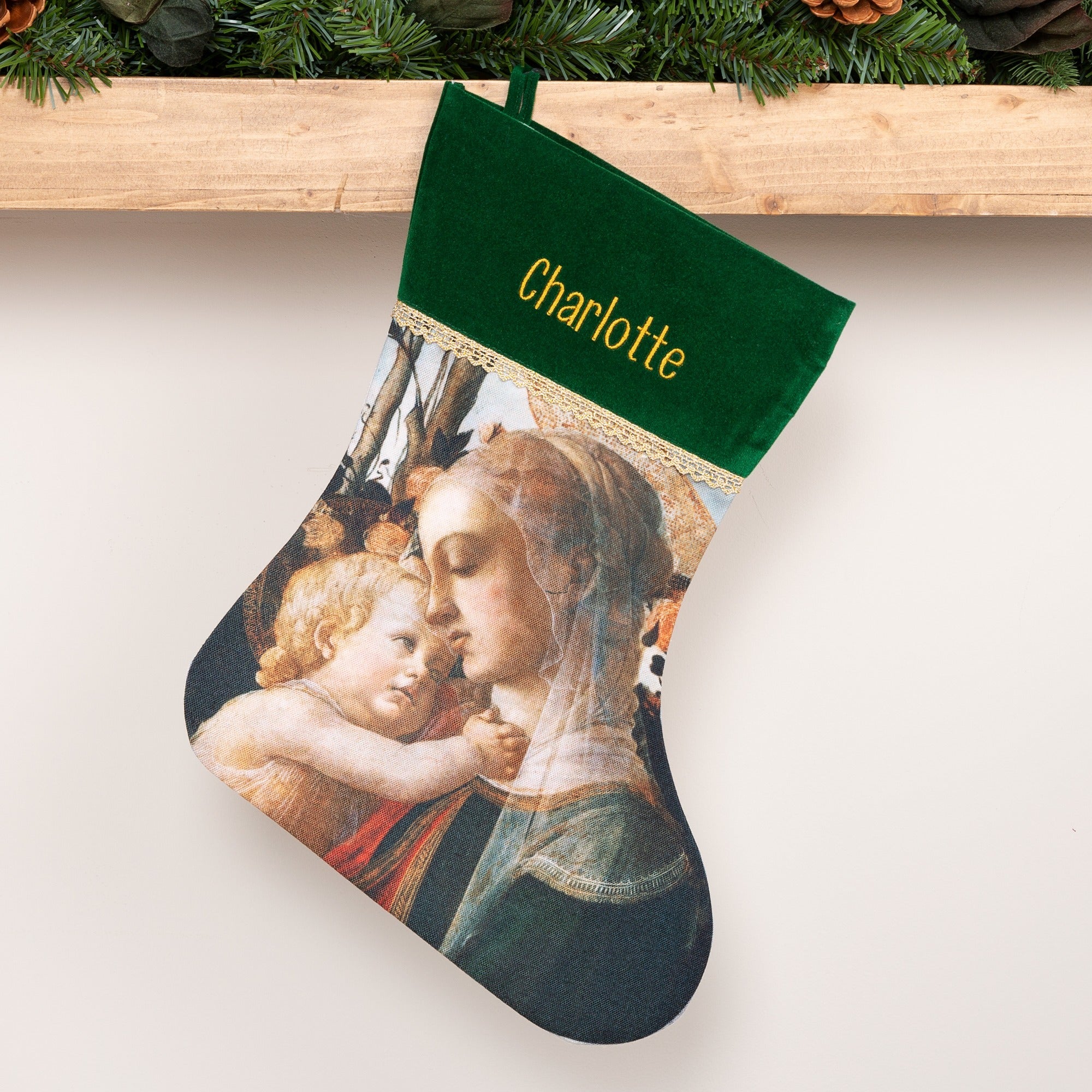 Personalized Madonna and Child Christmas Stocking