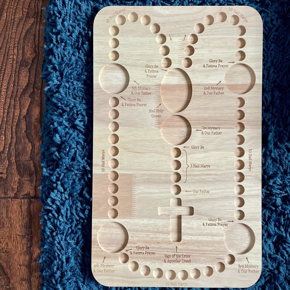 Gather and Pray Wooden Rosary Board