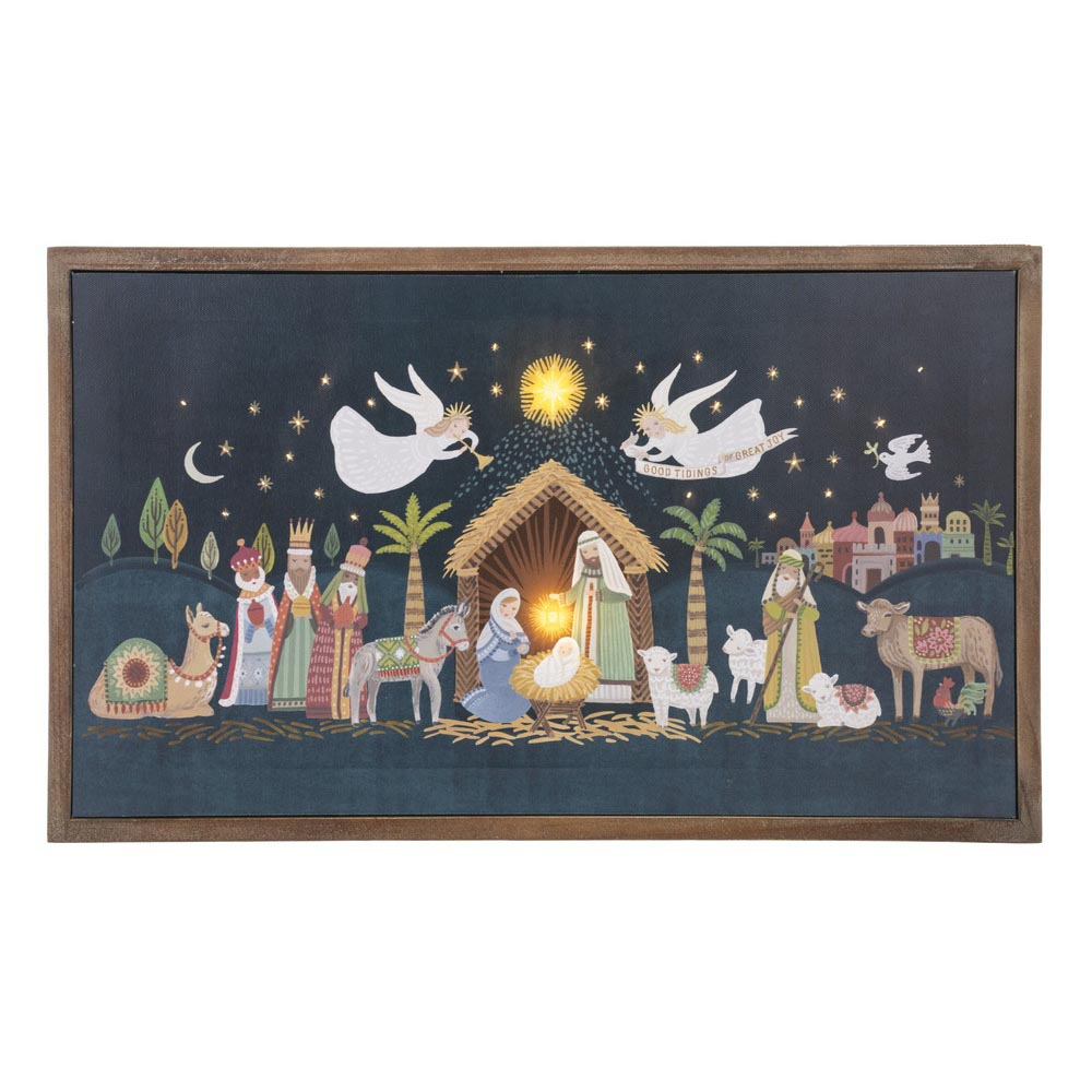 LED Lighted Framed Nativity Scene Wall Decor