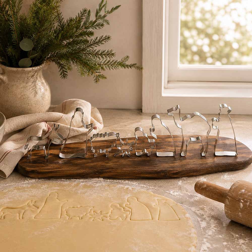 Nativity Cookie Cutter Set – 2 Pack Christmas Baking Set