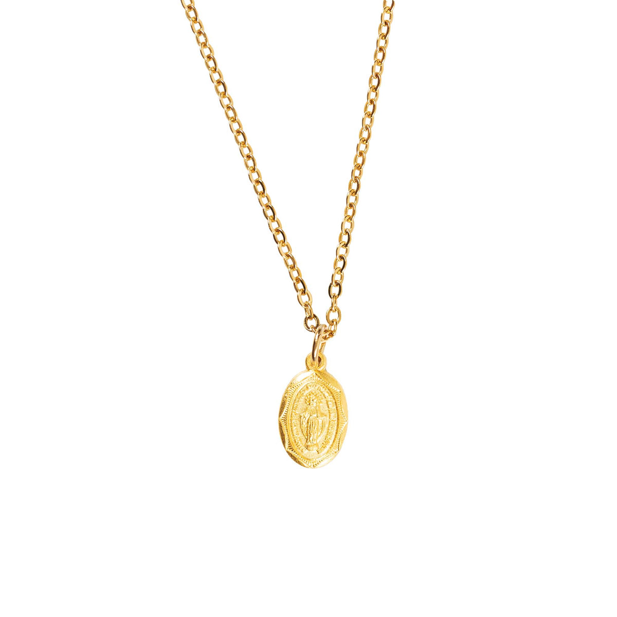 Petite Gold Over Sterling Miraculous Medal Necklace
