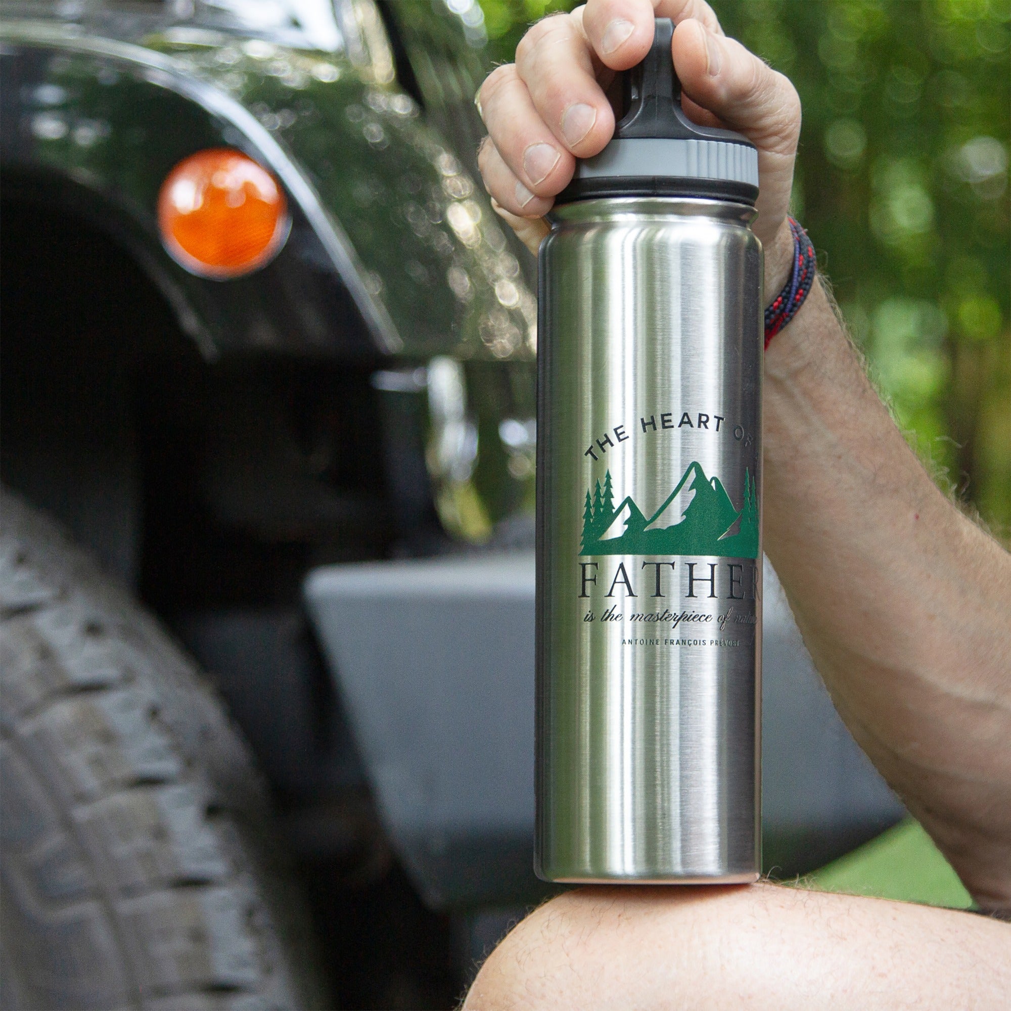 Heart of a Father Stainless Water Bottle