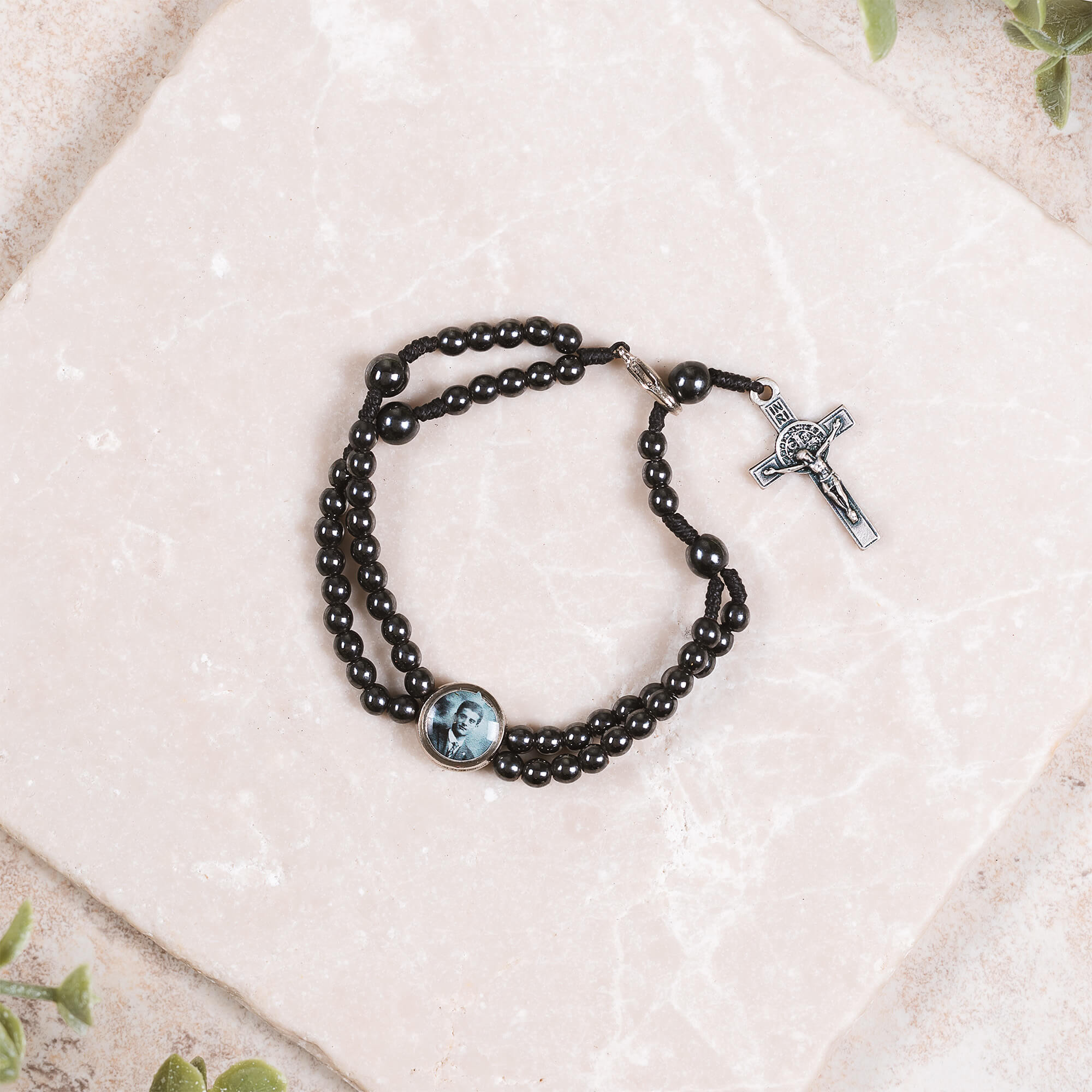 St. Pier Giorgio Frassati Hematite Rosary Bracelet