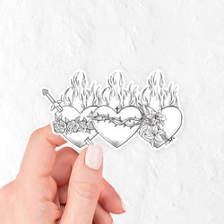 Three Hearts Holy Family Vinyl Sticker
