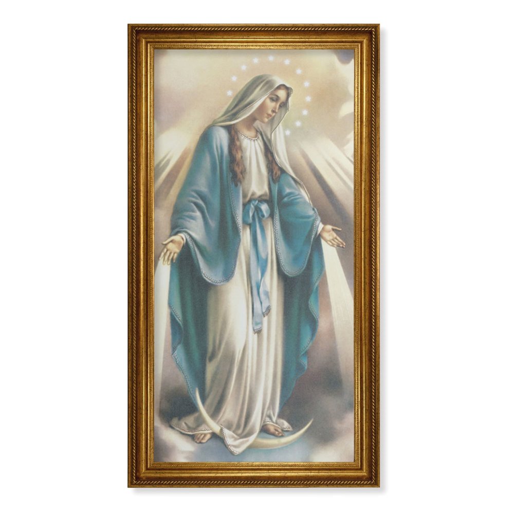 Antique Gold Our Lady of Grace Framed Print - 44" x 24"
