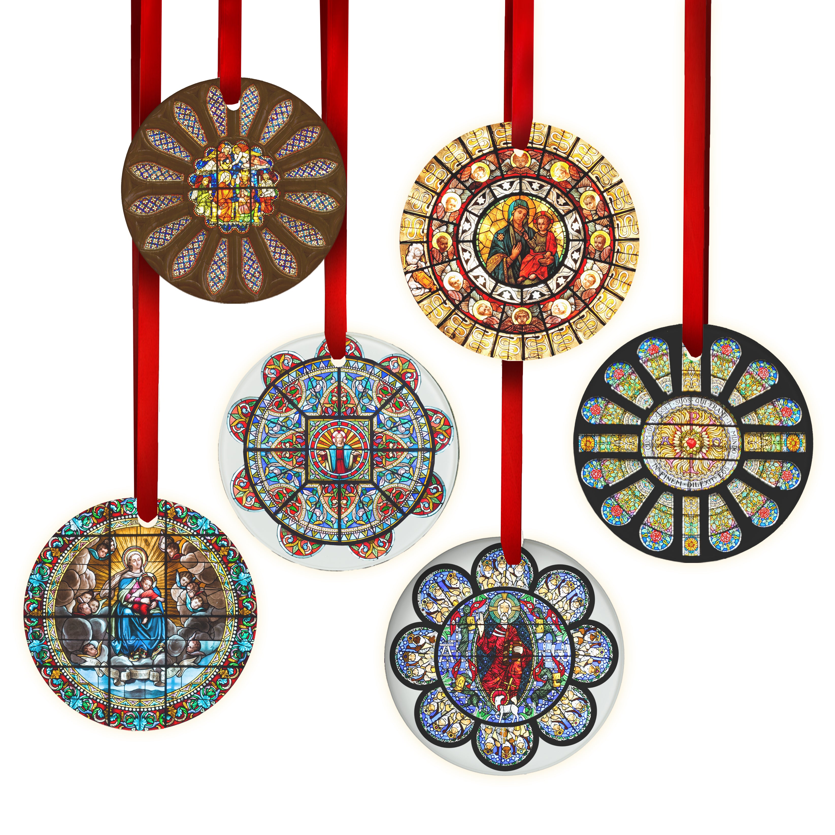 Famous Cathedrals Stained Glass Ornament Collection 3 - Set of 6
