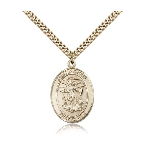14kt Gold Filled St. Michael the Archangel Pendant w/ chain