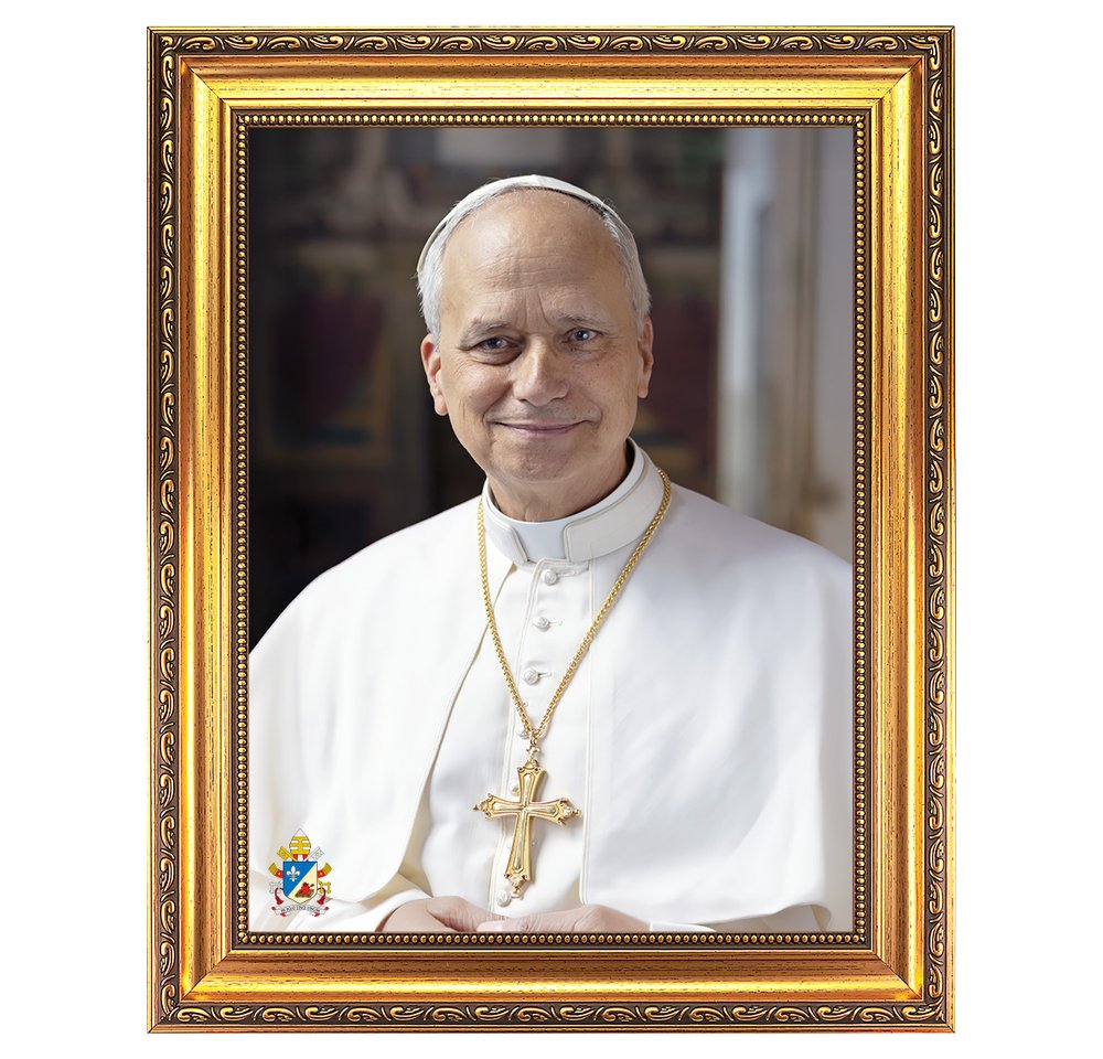 Pope Leo XIV in White Cassock Official Portrait - 12"x16"