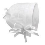 Embroidered Cross Baptismal Bonnet