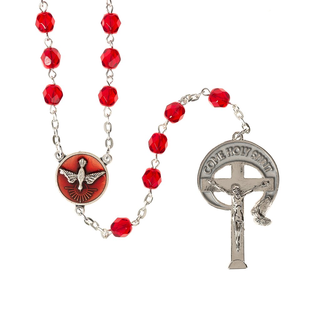 Red Crystal Confirmation Rosary