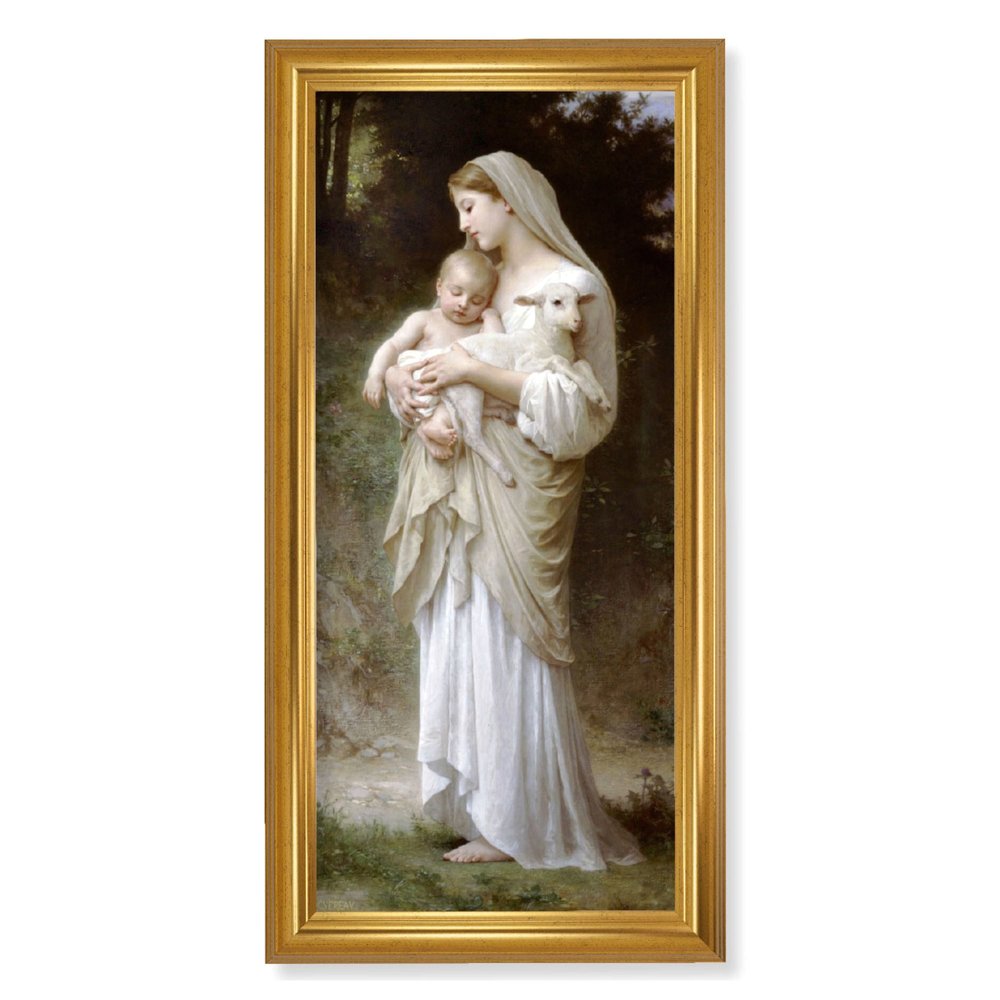 L' Innocence Gold Framed Print - 17" x 33"