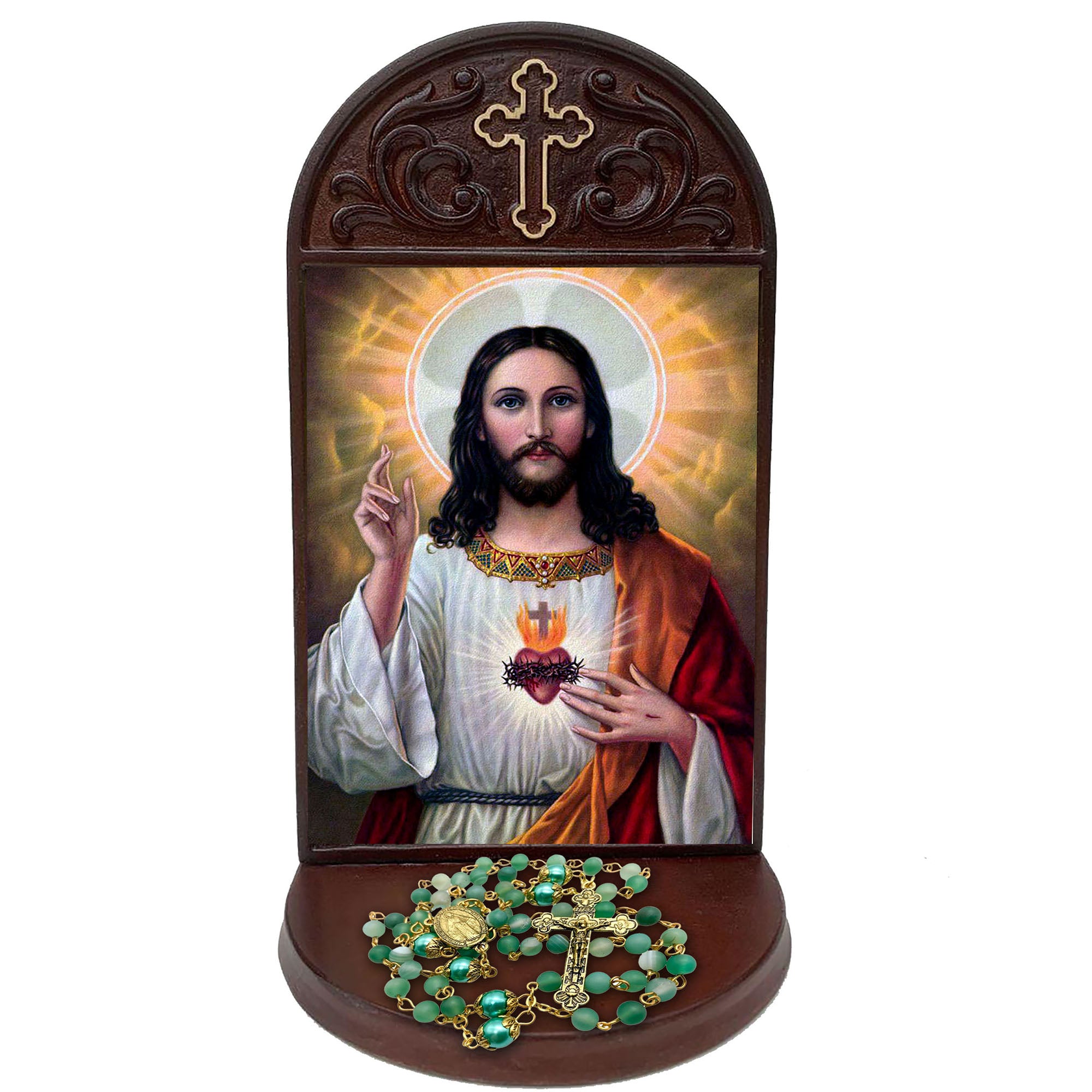 Sacred Heart Devotional Plaque with Stand