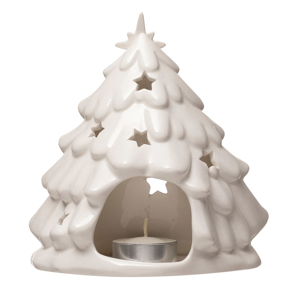 Holy Family Nativity Tea Light Holder with Tree & Cut-Outs