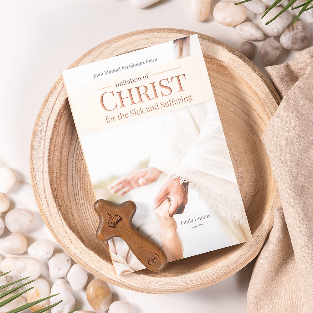 Imitation of Christ for Sick and Suffering & Sacred Heart of Jesus Comfort Cross Set