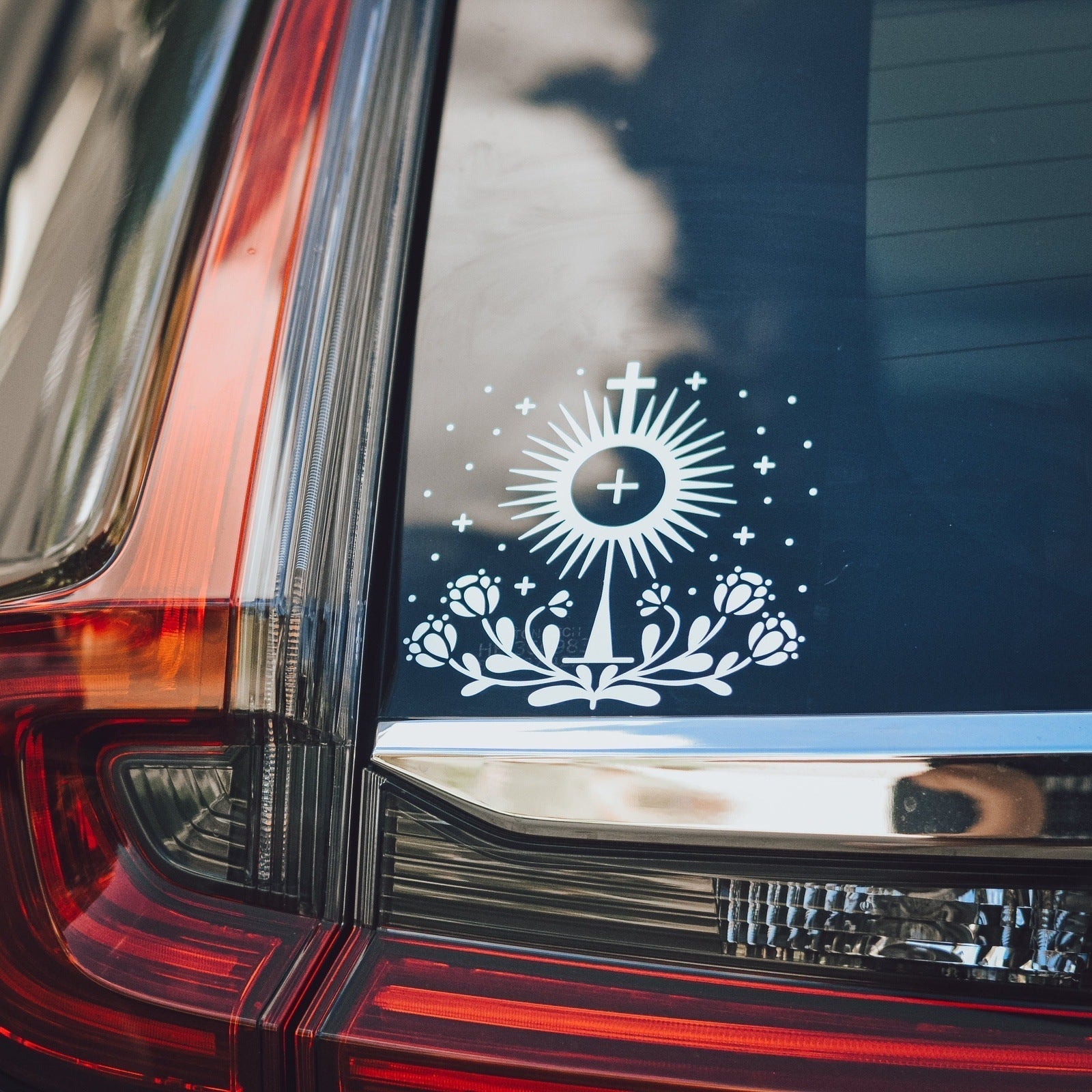 Eucharistic Revival Floral Monstrance Vinyl Sticker
