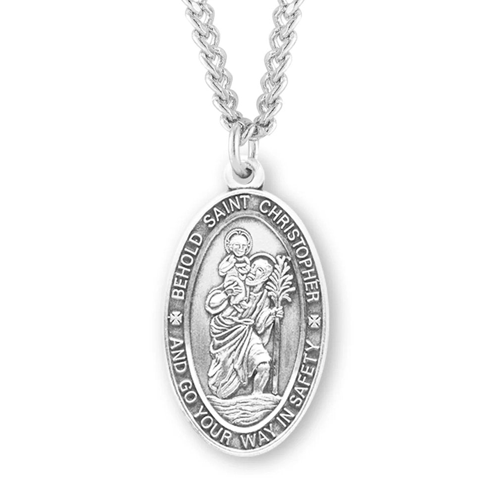 St. Christopher Go In Safety Medal Necklace