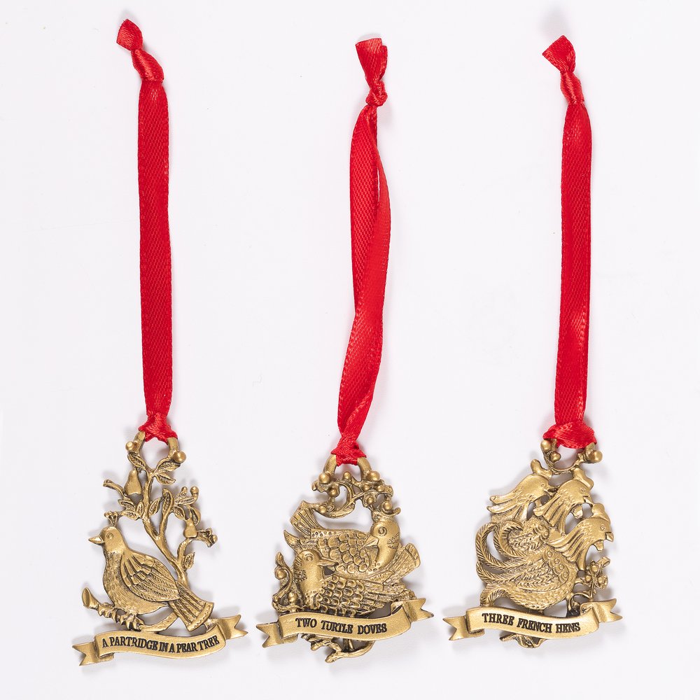 12 Days of Christmas Metal Ornament Set