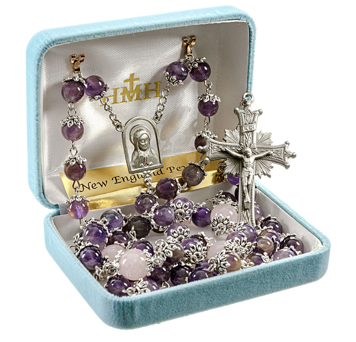 Capped Amethyst Gemstone Rosary