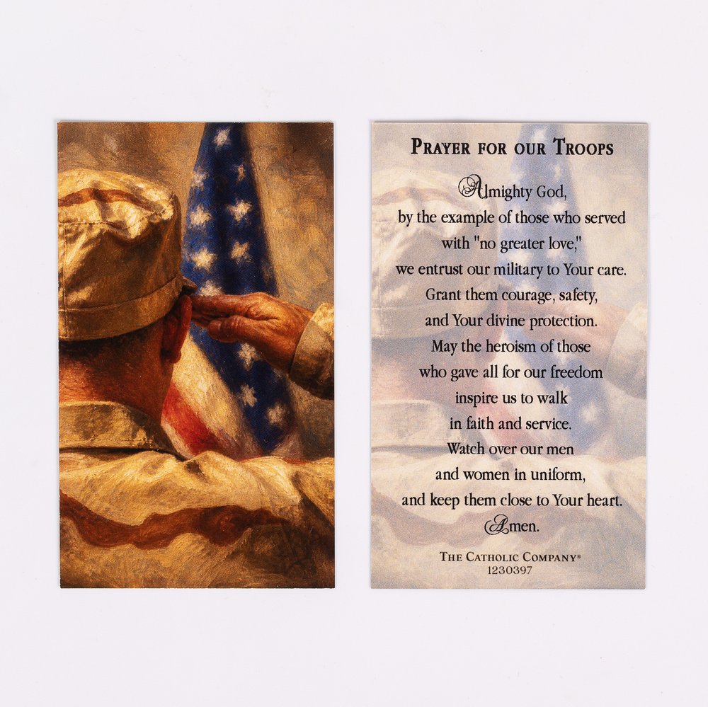 A Prayer for Our Troops Prayer Card