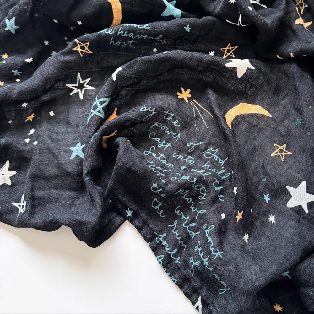 St. Michael Prayer Muslin Blanket Swaddle