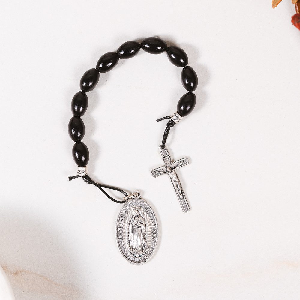 Black St. Joseph One Decade Rosary Tenner & Prayer Card