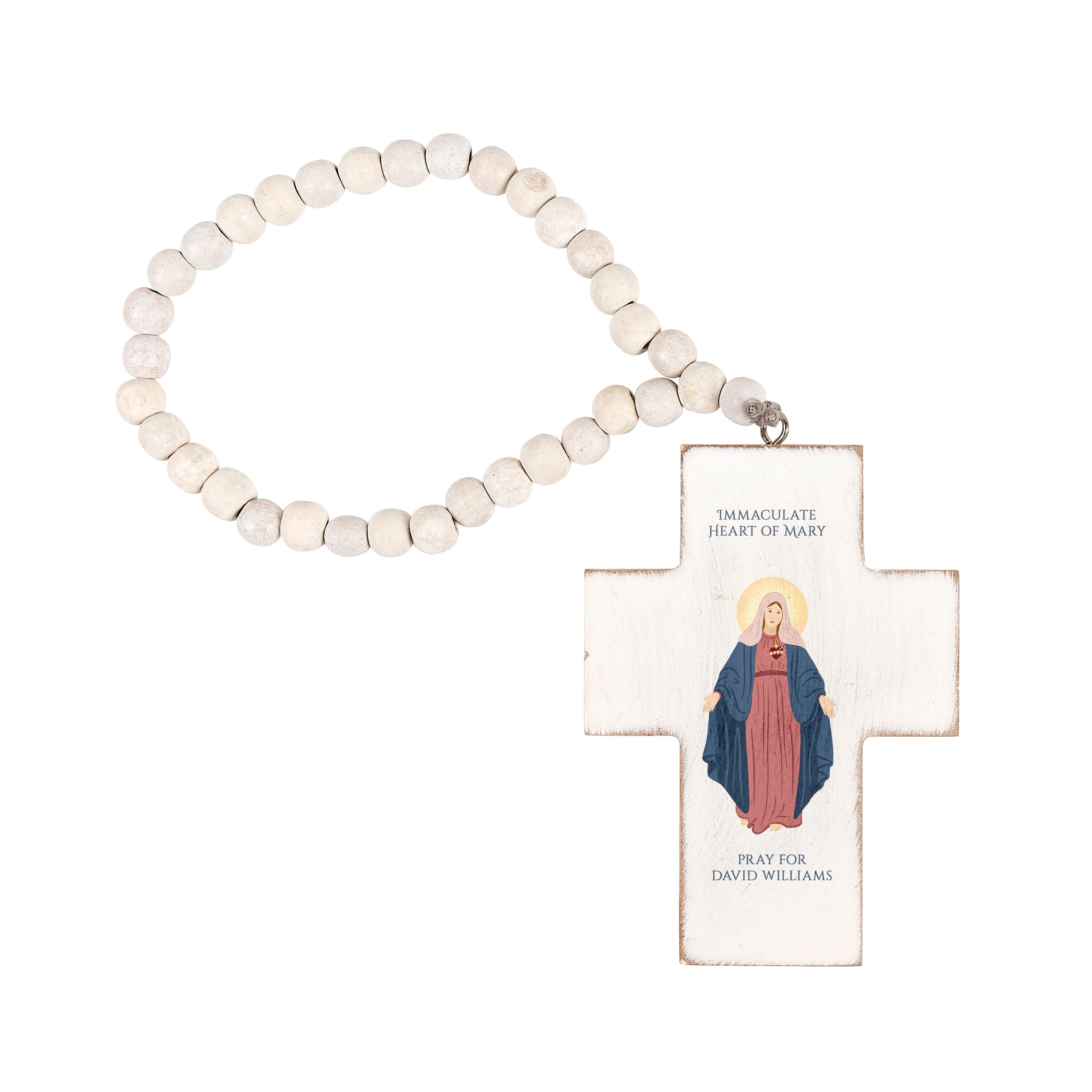 Personalized Immaculate Heart Hanging Cross