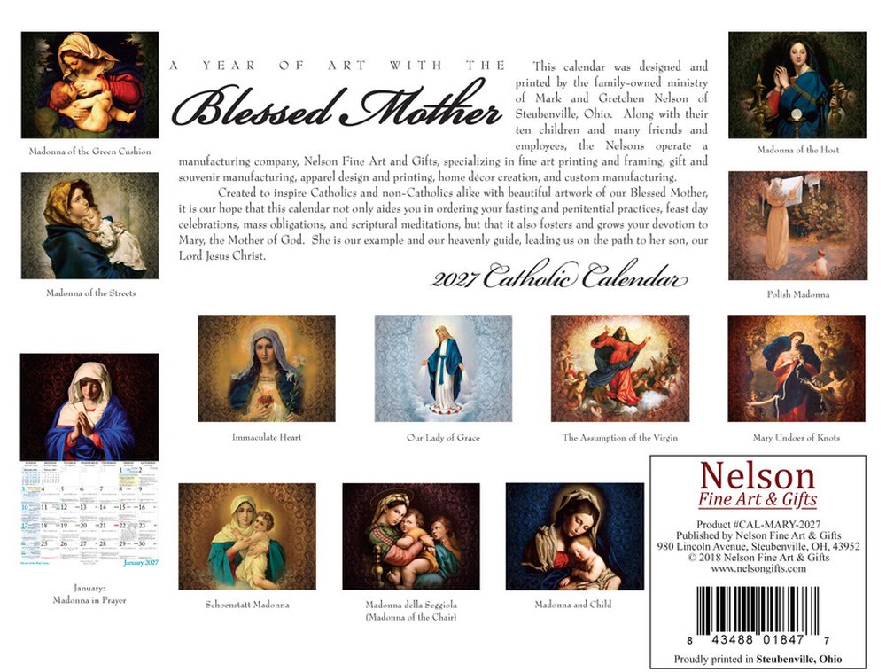 Catholic Liturgical Calendar 2027: Art with Mary