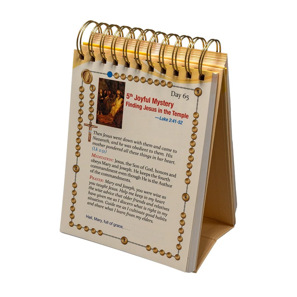 The Illustrated 365 Rosary Day by Day Bead by Bead Flip Book