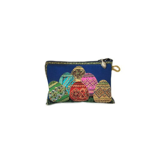 Handpainted Pysanky Egg Set with Tapestry Pouch