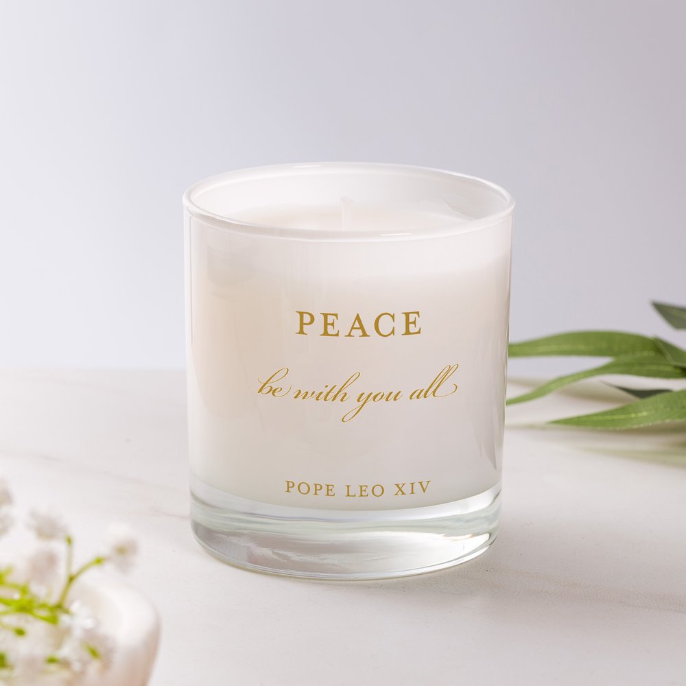 Pope Leo XIV Peace Quote Candle