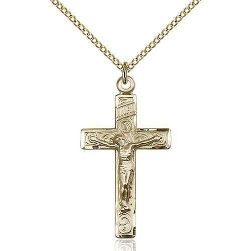 14kt Gold Filled Crucifix Pendant 1 1/4 X 3/4"