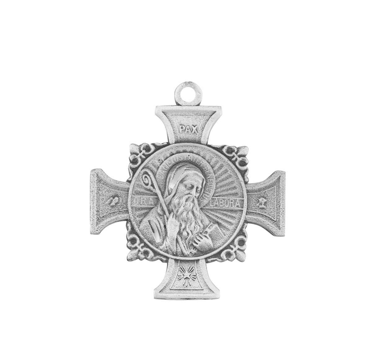 Sterling Saint Benedict Cross & Jubilee Medal Necklace