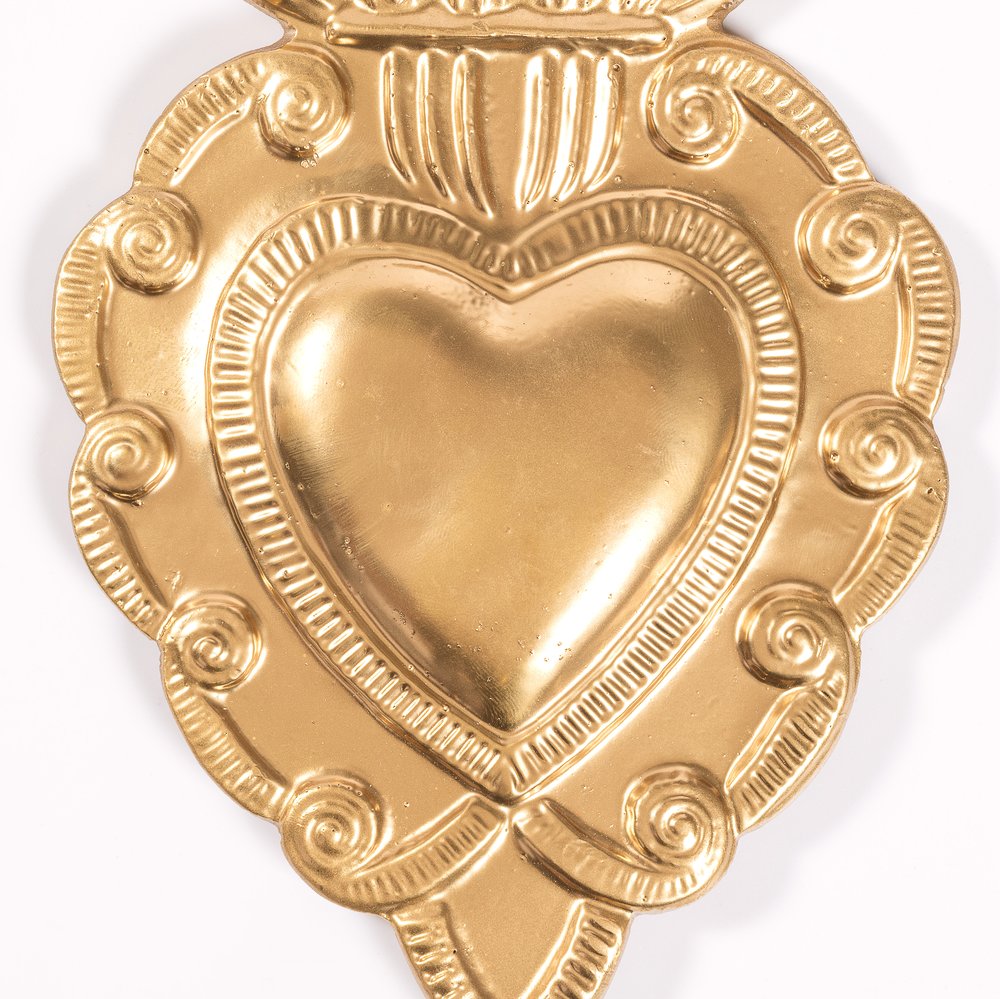 Gold Sacred Heart Wall Plaque - 9"