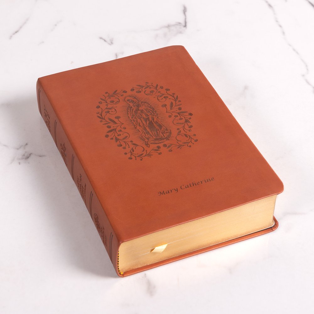 Personalized Our Lady of Guadalupe in Roses Bible