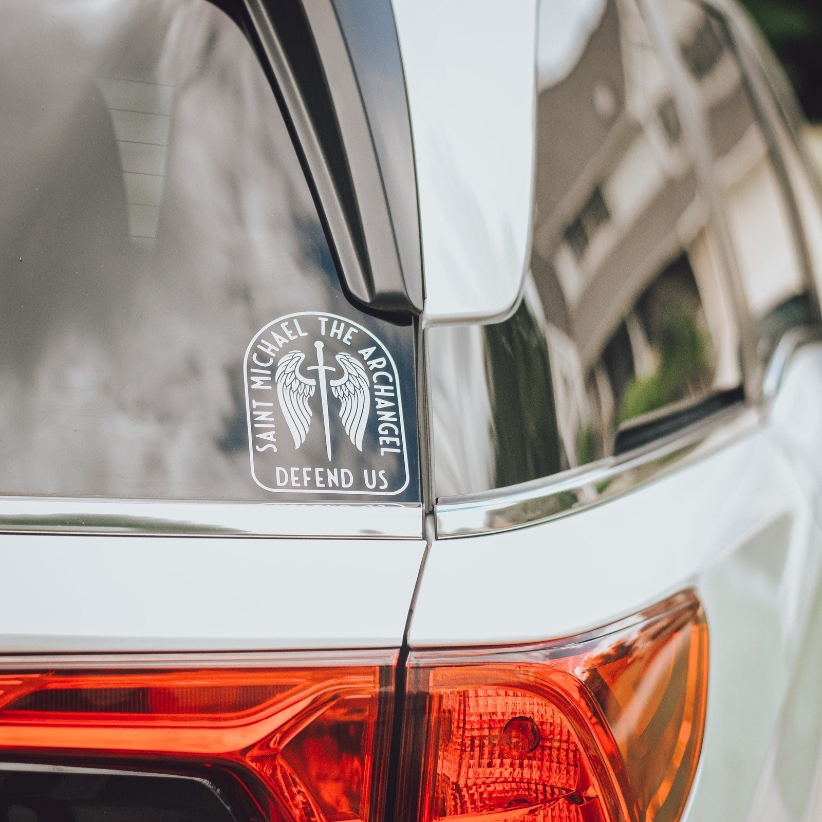 St. Michael Sword & Shield Vinyl Sticker