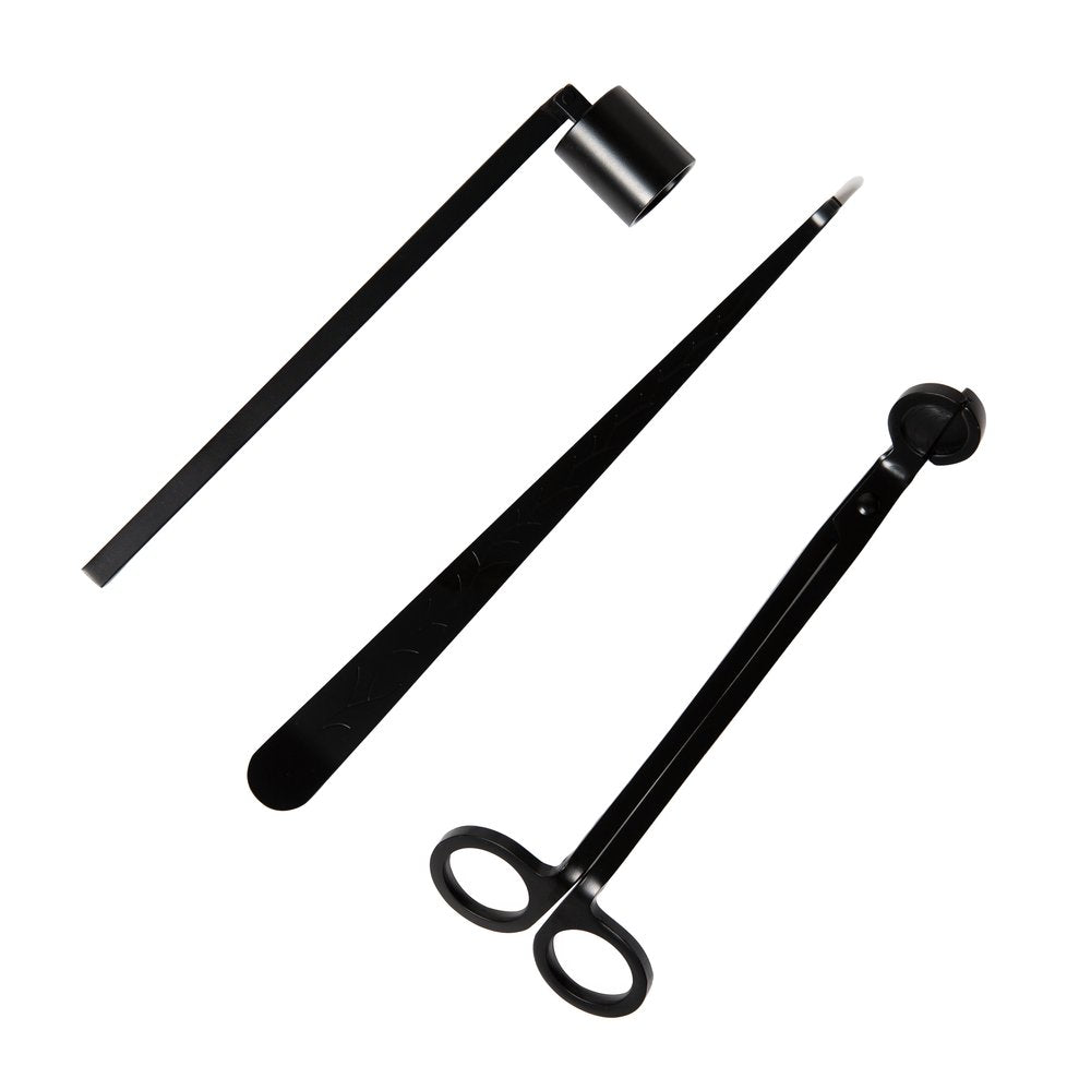 Black 3 Piece Candle Accessory Set