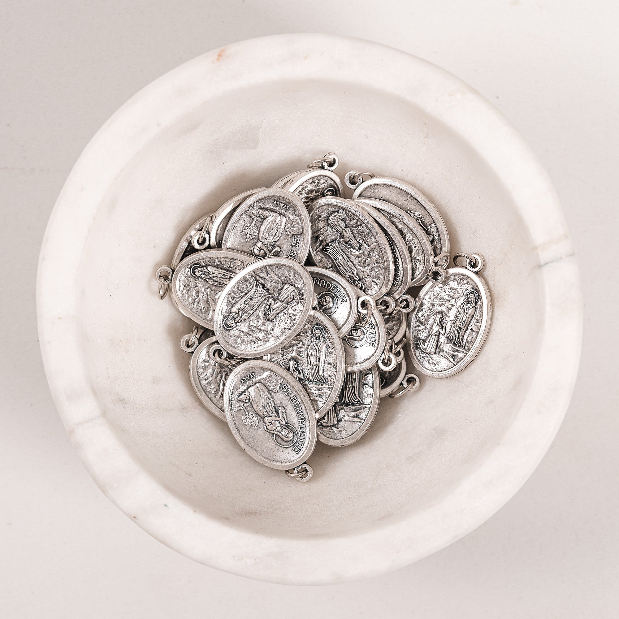 Our Lady of Lourdes & St. Bernadette Medals - Bulk Pack of 25