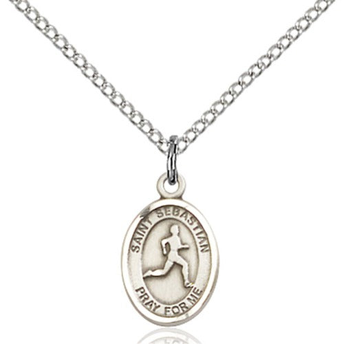 Sterling Silver St. Sebastian Petite Pendant/Track & Field