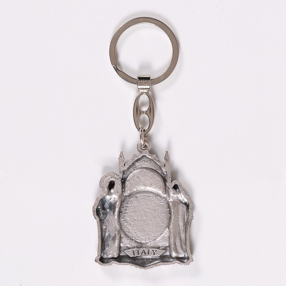 Cathedral Shaped Three Hearts Keyring