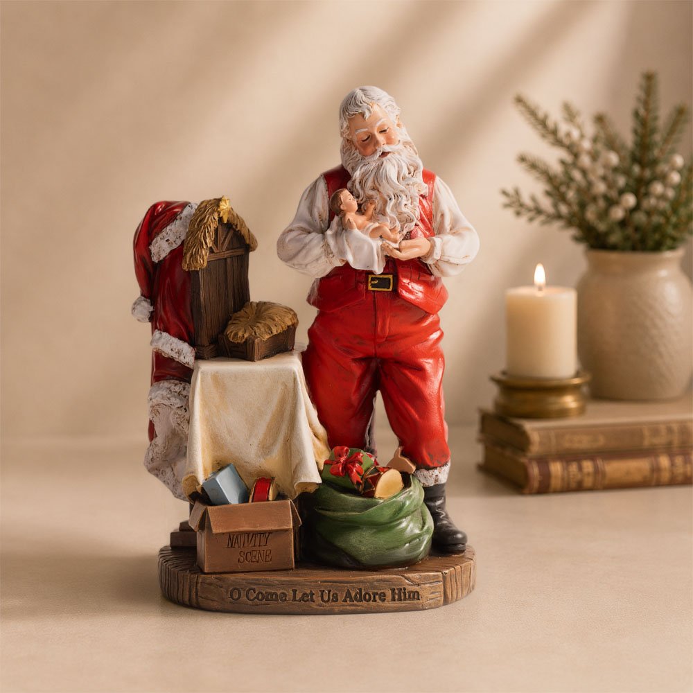 Adoring Santa Figurine