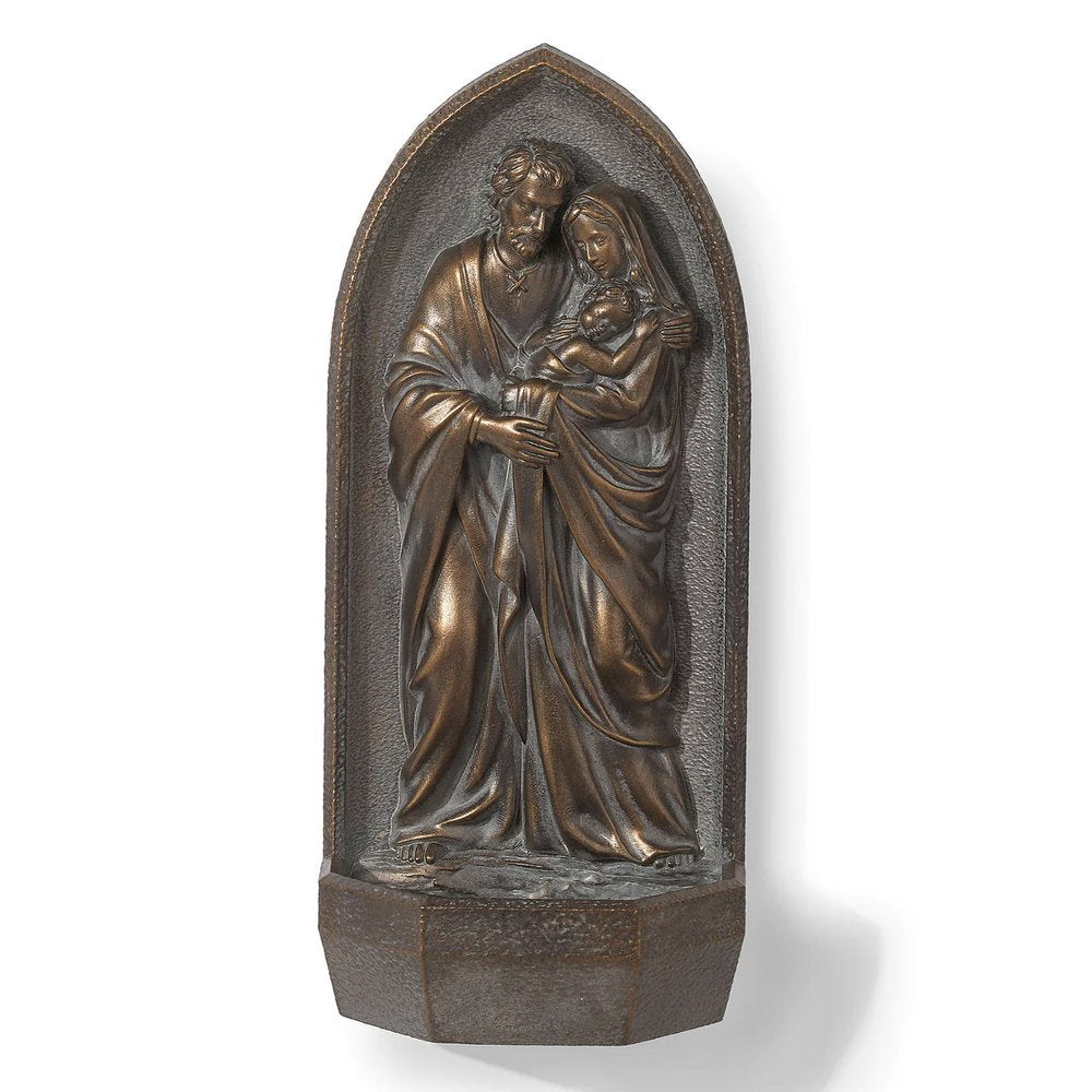 Bronze Finish Holy Family Holy Water Font