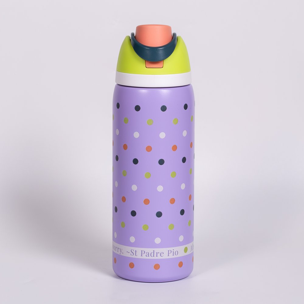 Personalized Don't Worry Polka Dot Water Bottle