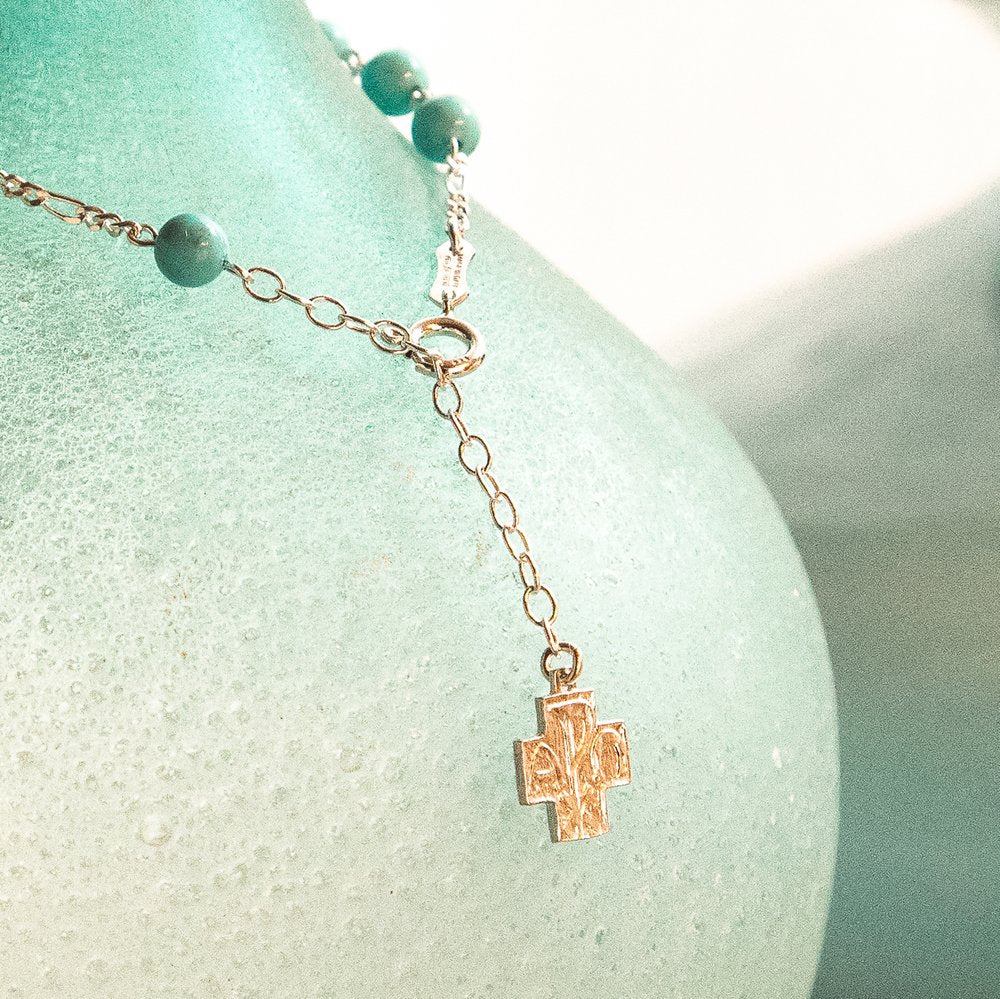 Turquoise & Sterling Rosary Bracelet