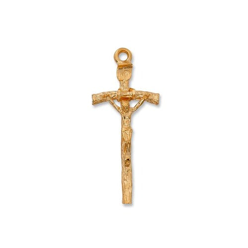 Gold over Sterling Papal Crucifix Pendant