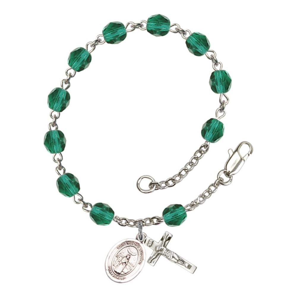 St. Medard Of Noyon Teal December Rosary Bracelet 6mm