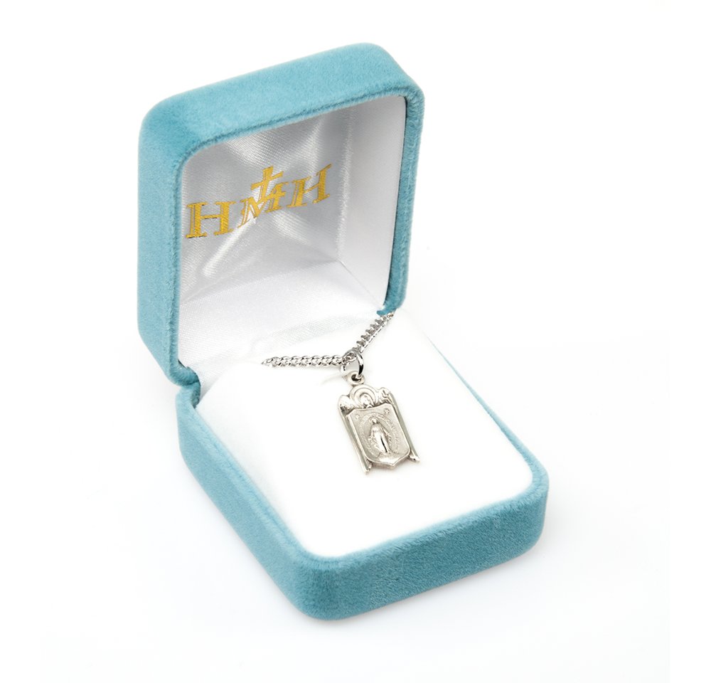 Sterling Miraculous Medal Necklace w/ Guardian Angel