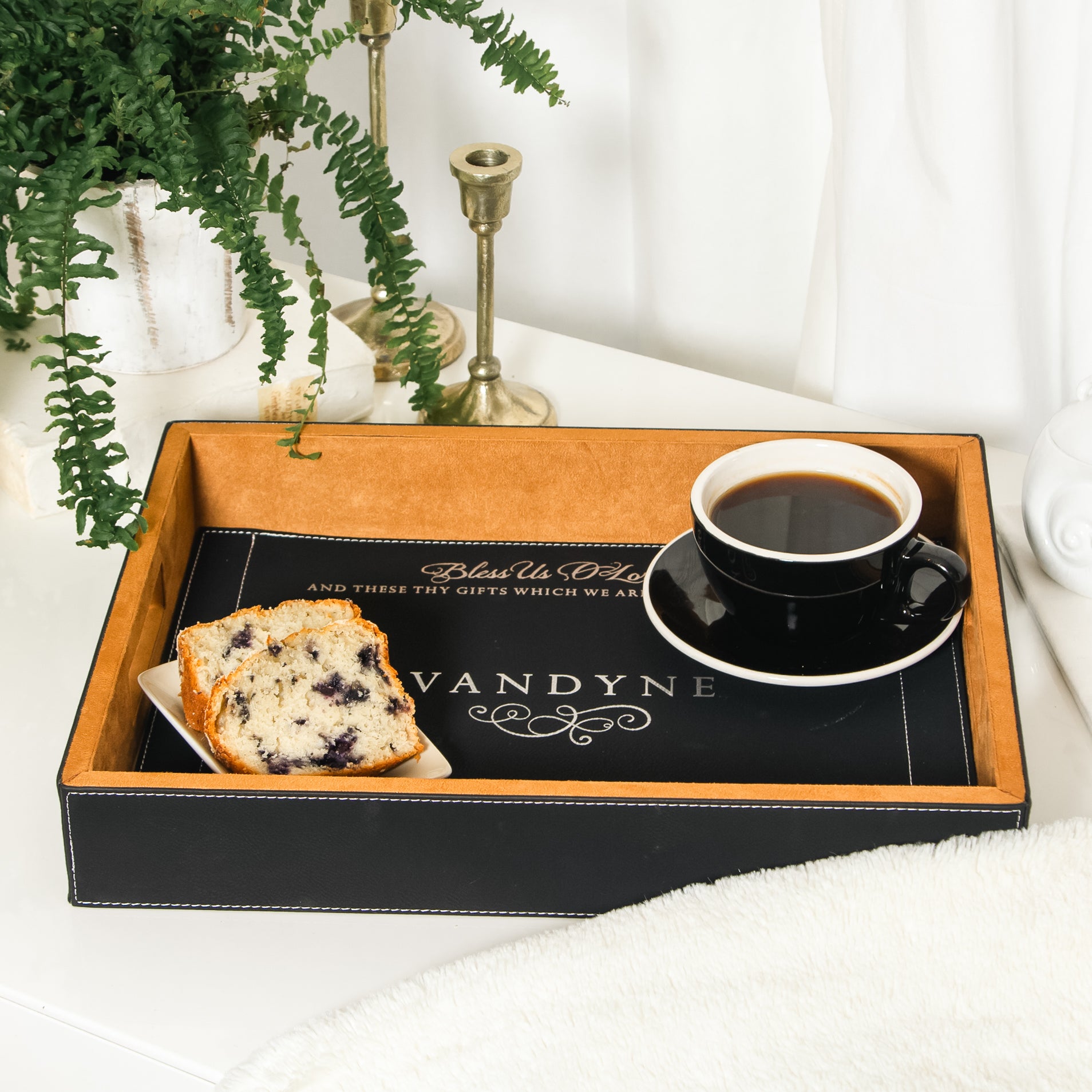 Personalized Bless Us O Lord Serving Tray